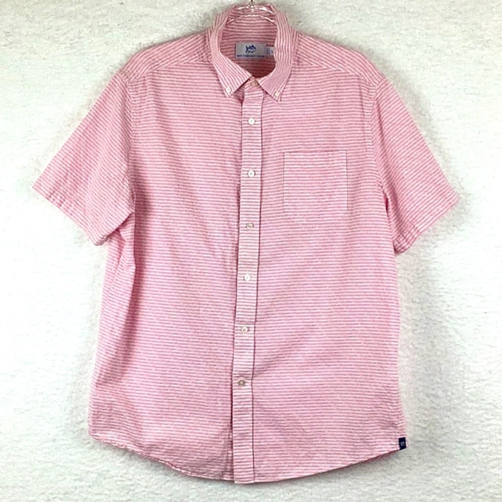 Southern Tide Men’s Size Large Button Up Short Sleeve Shirt.